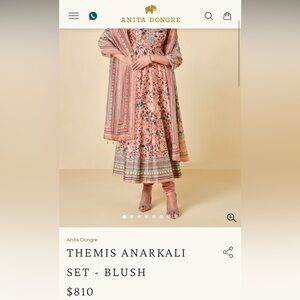 Anita Dongre Floral Anarkali Set - Pink and Multicolor